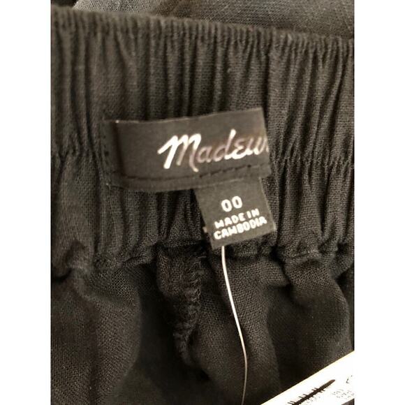 Madewell Pants Pull On Straight Crop High Rise Relaxed True Black NWT Size 00 - Picture 9 of 12